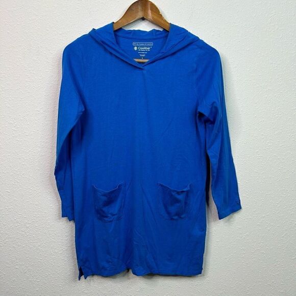 Coolibar Kids Solid Blue UPF 50+ UV Sun Protection Pullover Hoodie Size L - Picture 1 of 12